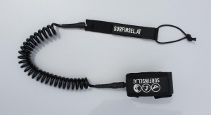 SUP Leash Line Coiled  for knee or ankle black